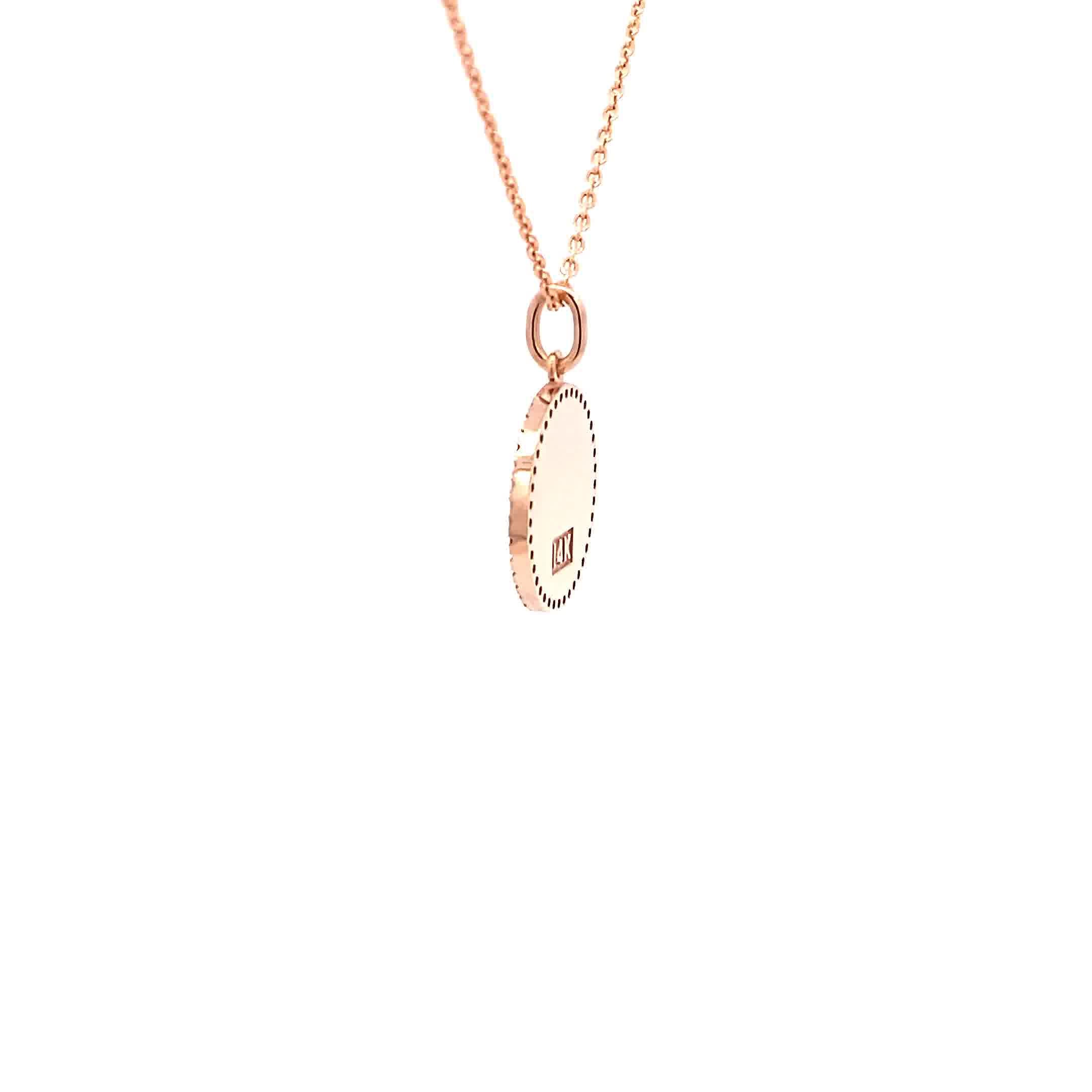 14K Gold 13mm Zodiac Sign Cancer Diamond Pendants(0.13ct) - dagatchi.com