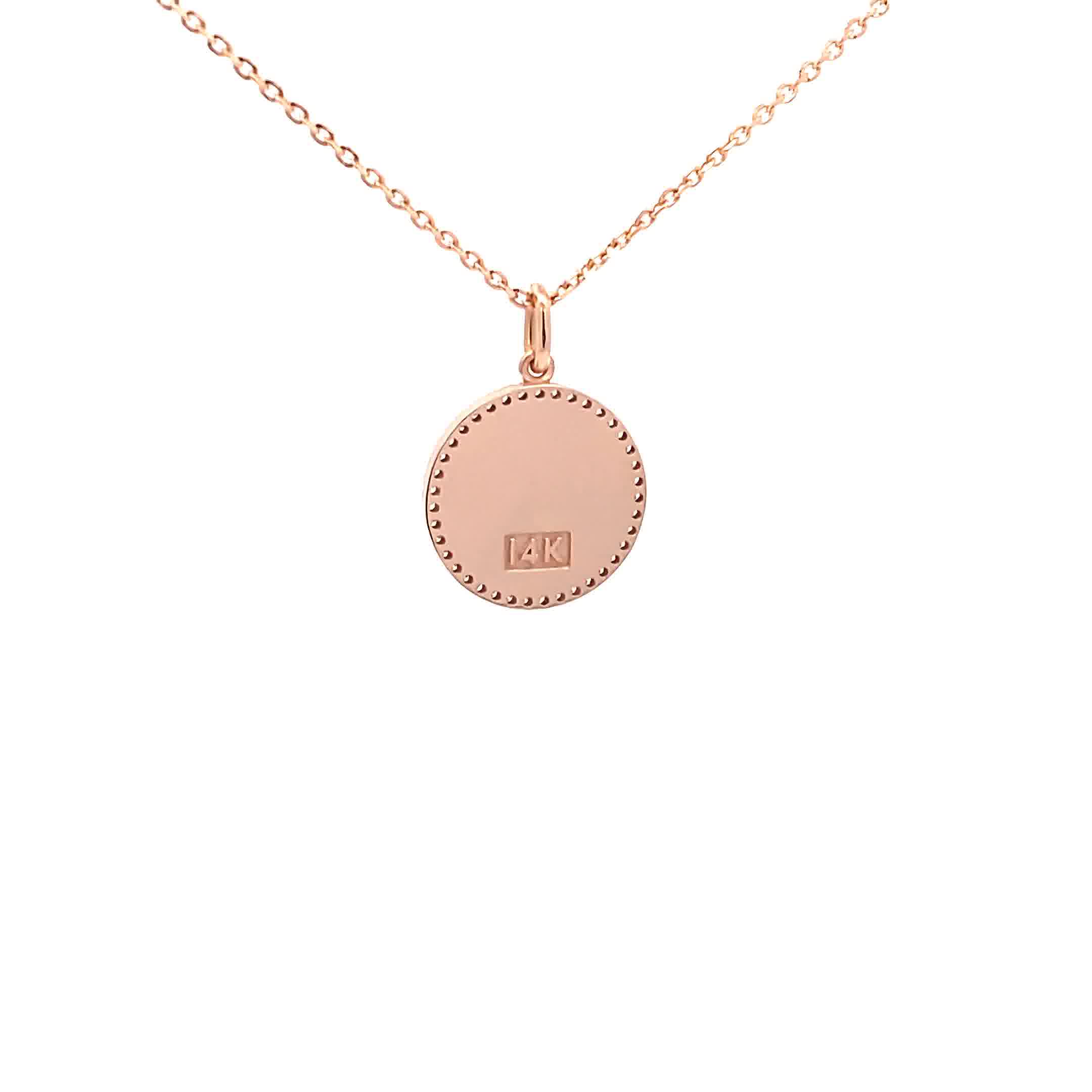 14K Gold 13mm Zodiac Sign Cancer Diamond Pendants(0.13ct) - dagatchi.com