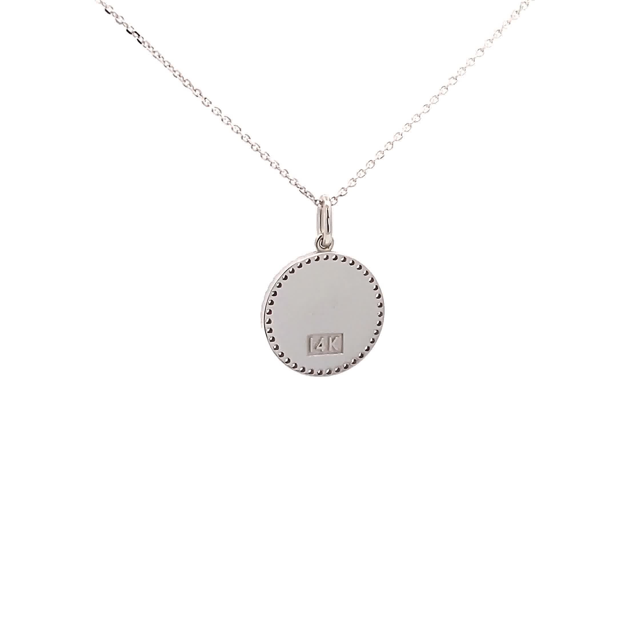 14K Gold 13mm Zodiac Sign Cancer Diamond Pendants(0.13ct) - dagatchi.com