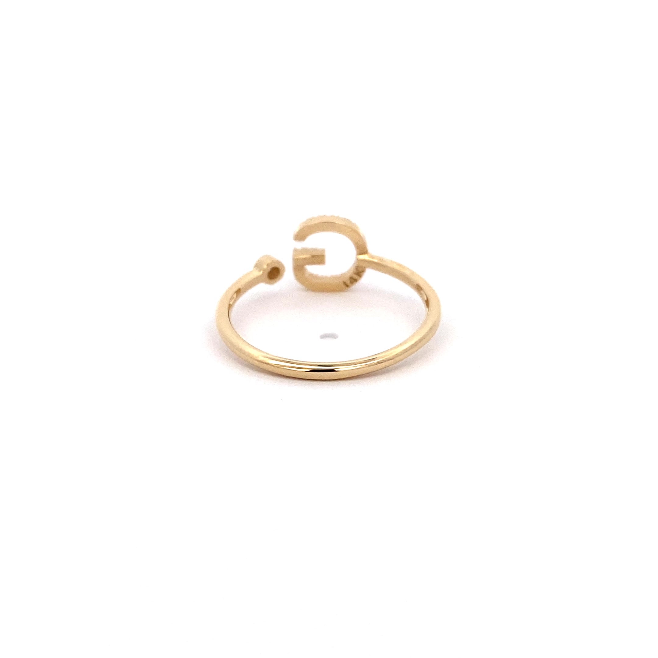 14K Gold Diamond Initial Ring G(0.10ct) - dagatchi.com