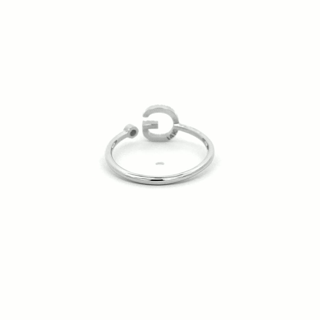 14K Gold Diamond Initial Ring G(0.10ct) - dagatchi.com