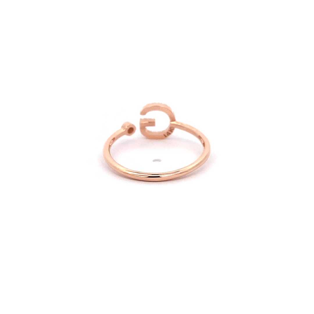 14K Gold Diamond Initial Ring G(0.10ct) - dagatchi.com