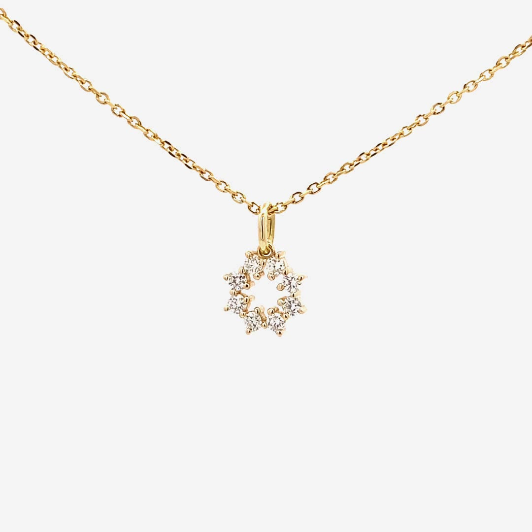 14K Gold Four-Prong Diamond Charm Pendant(0.21ct) - dagatchi.com