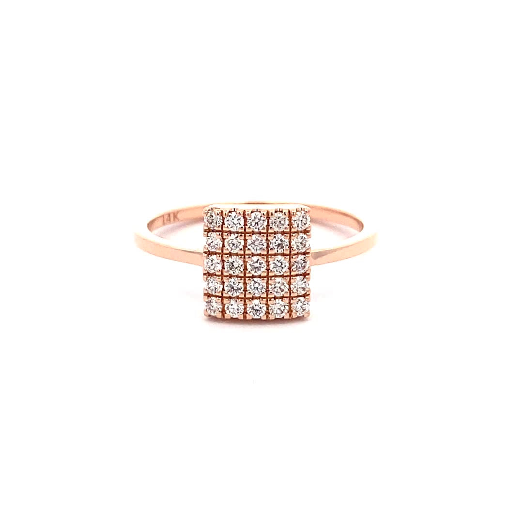 14K Gold Diamond Rectangle Dazzle Ring(0.30ct) - dagatchi.com
