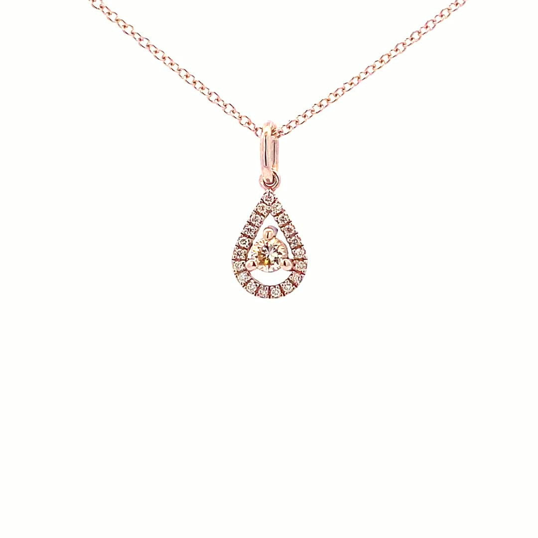 14K Gold Teardrop Diamond Pendant(0.18ct) - dagatchi.com