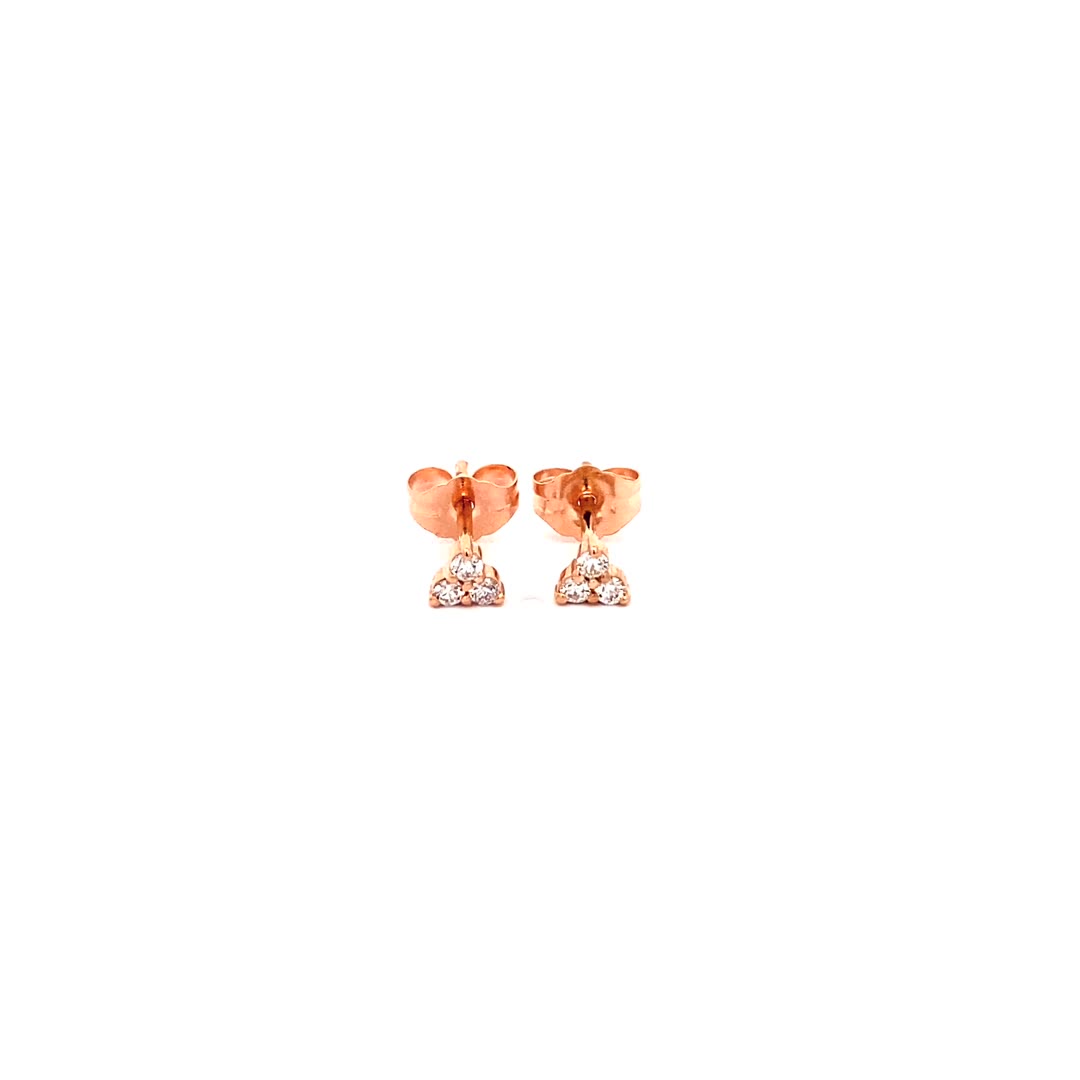 14K Gold 6-Diamond Triangle Earrings (0.13ct) - dagatchi.com