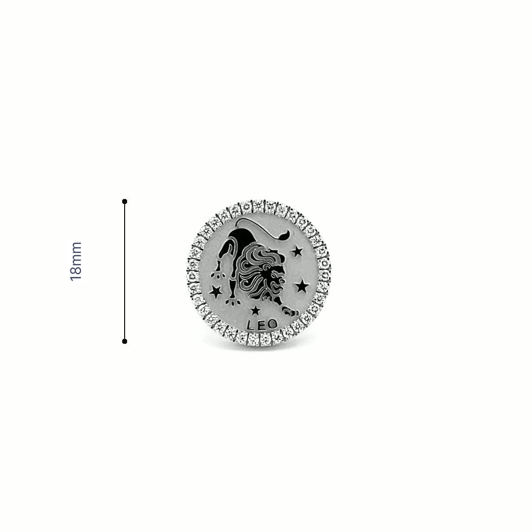 14K Gold 18mm Diamond Zodiac Sign Leo Ring(0.45ct) - dagatchi.com