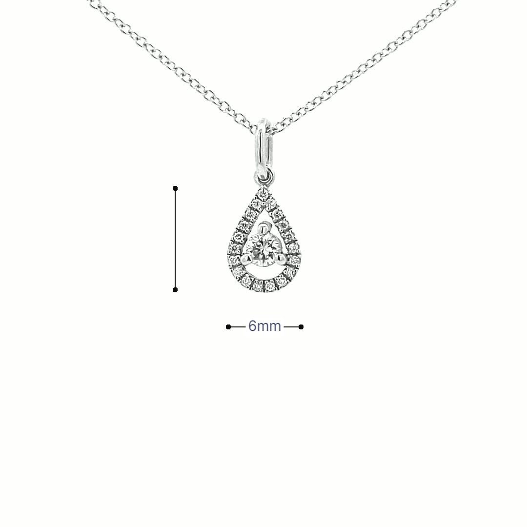 14K Gold Teardrop Diamond Pendant(0.18ct) - dagatchi.com