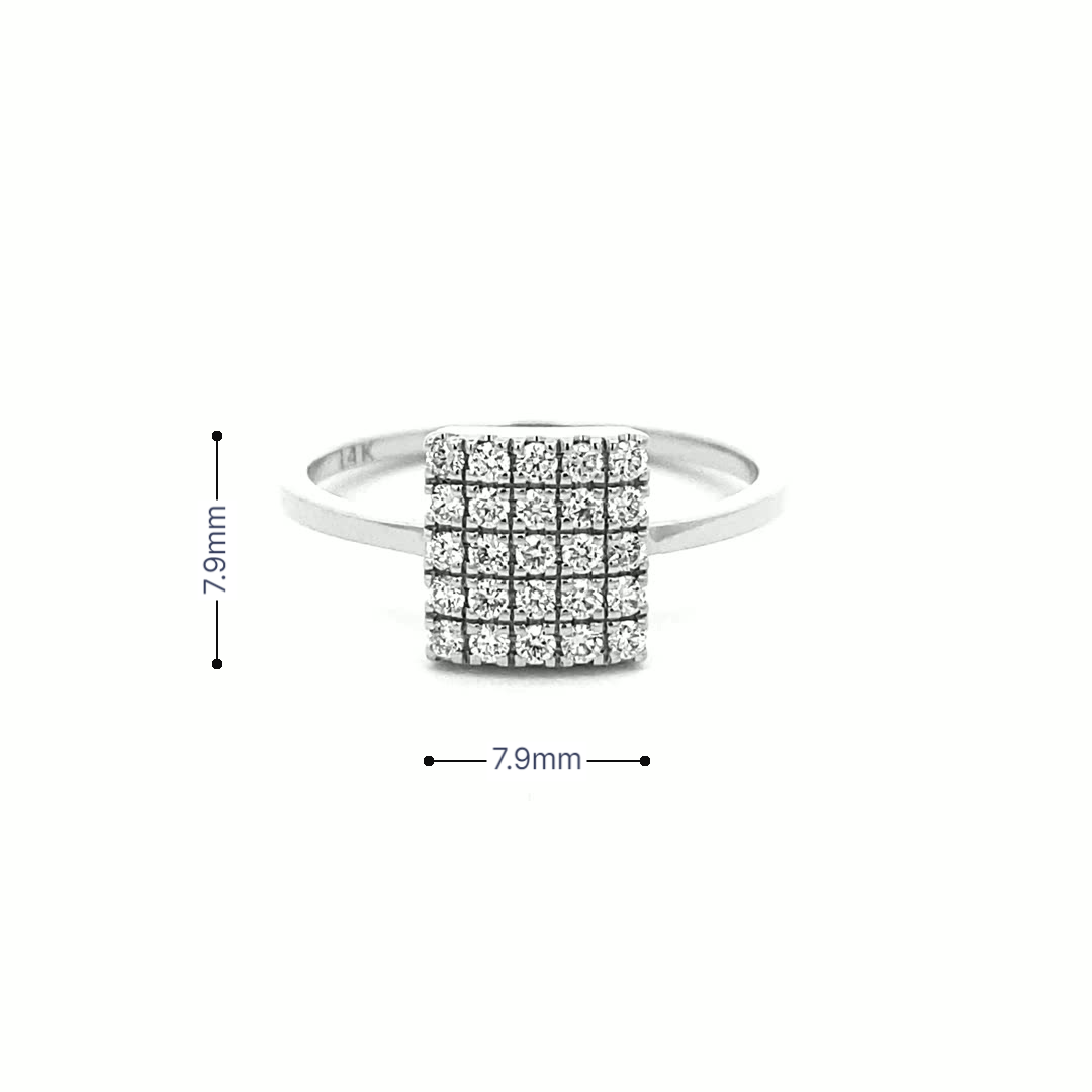 14K Gold Diamond Rectangle Dazzle Ring(0.30ct) - dagatchi.com