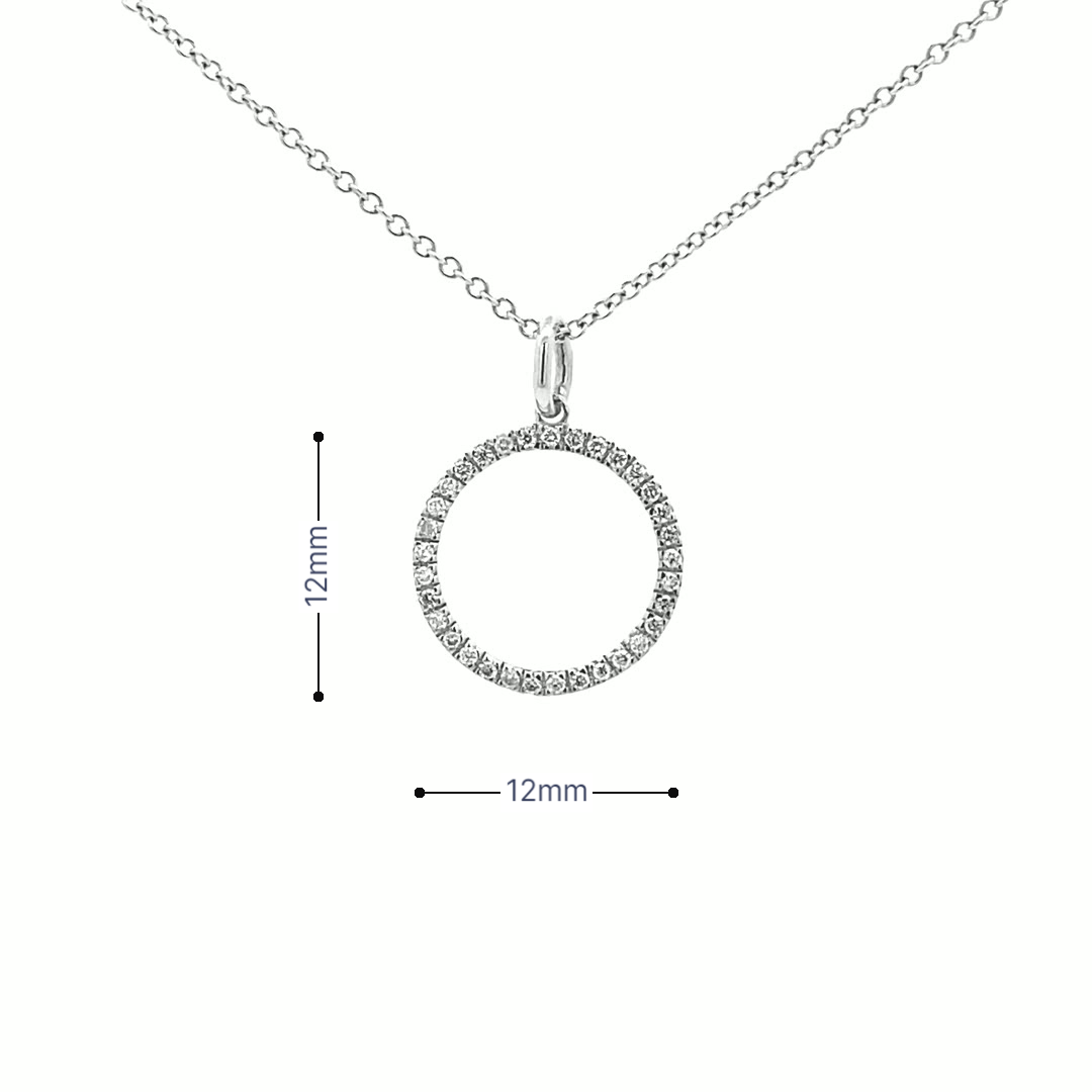 14K Gold Diamond Halo Circle Pendant(0.12ct) - dagatchi.com