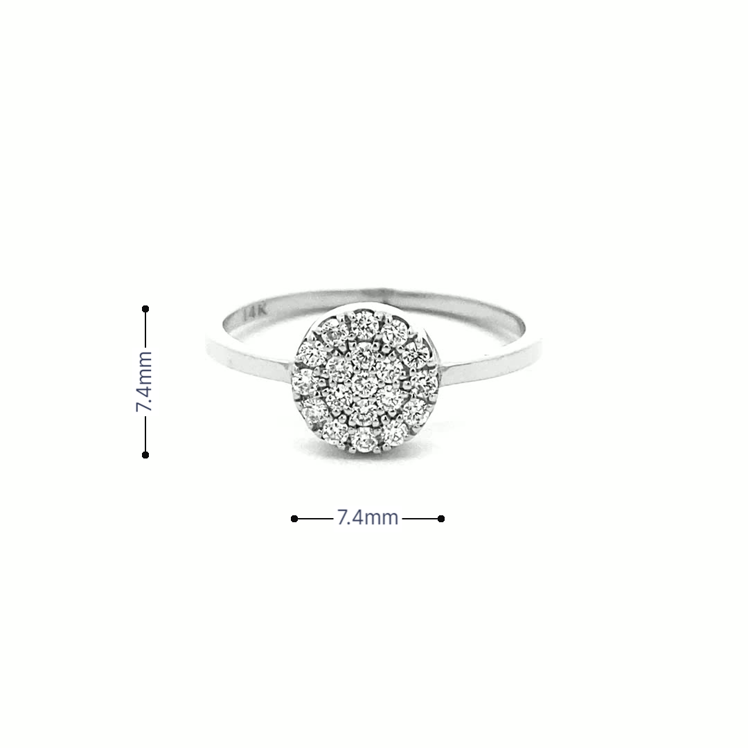 14K Gold Round Surface Elegance Diamond Ring(0.23ct) - dagatchi.com