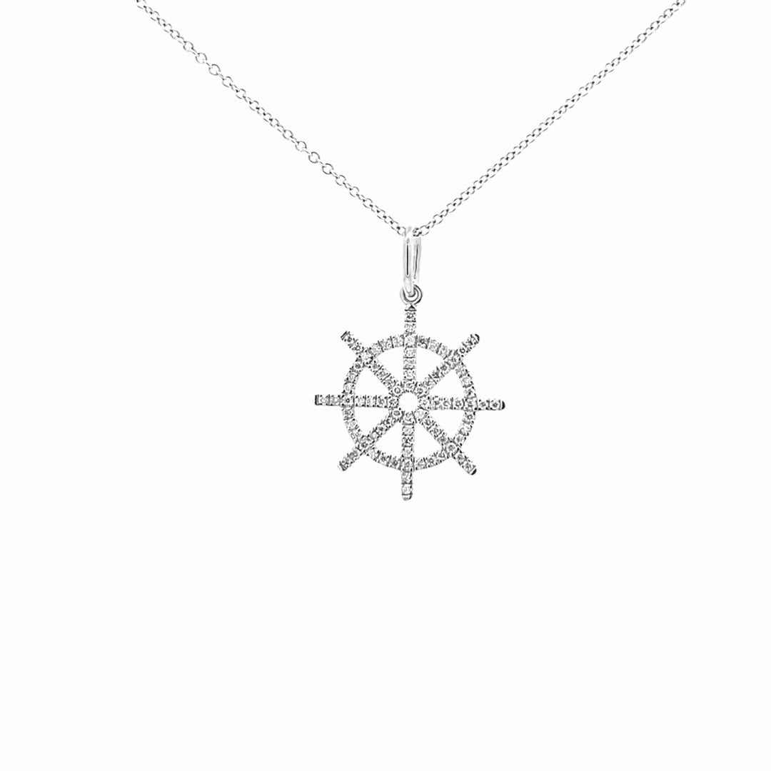 14K Gold Diamond Steering Wheel Pendant(0.24ct) - dagatchi.com