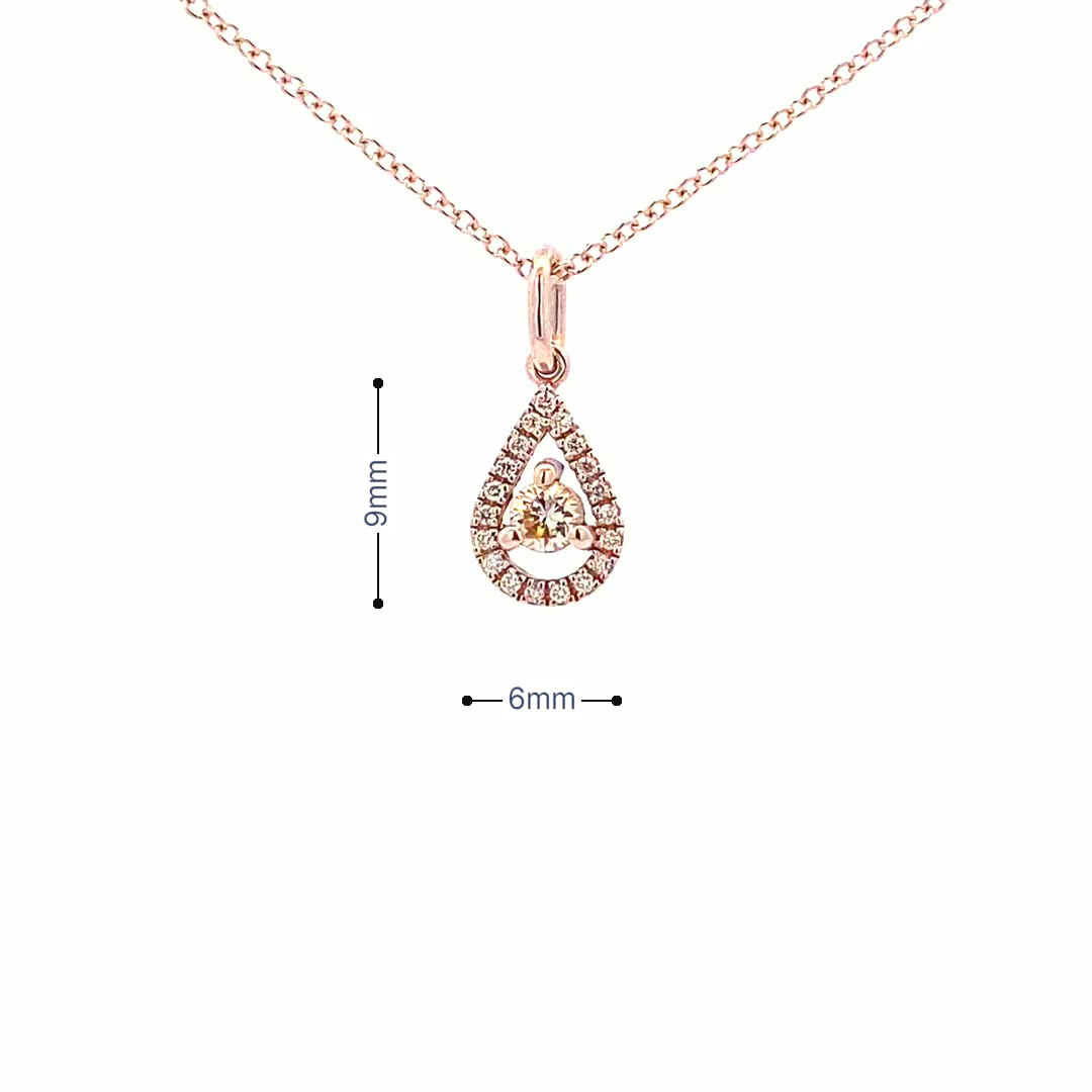 14K Gold Teardrop Diamond Pendant(0.18ct) - dagatchi.com