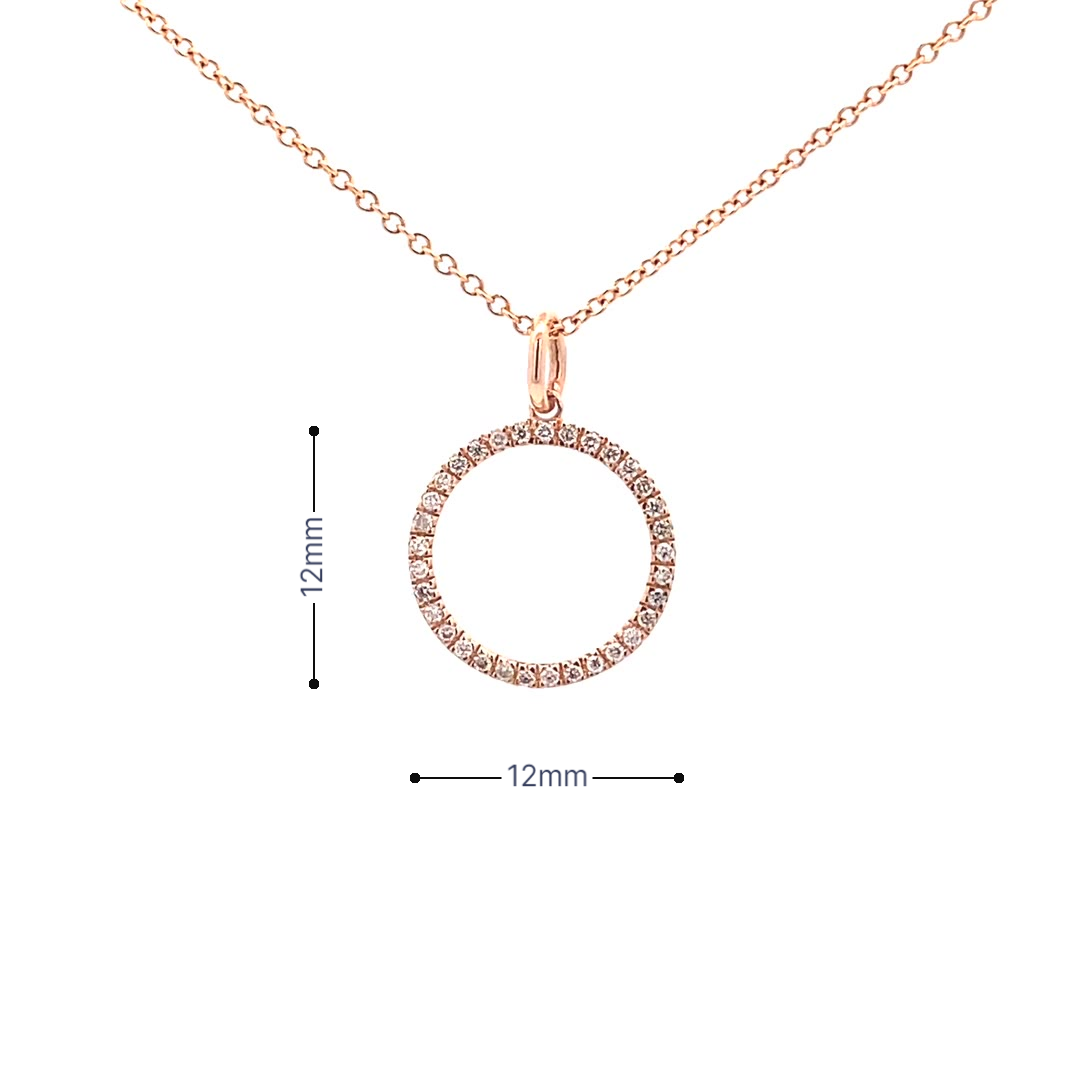 14K Gold Diamond Halo Circle Pendant(0.12ct) - dagatchi.com