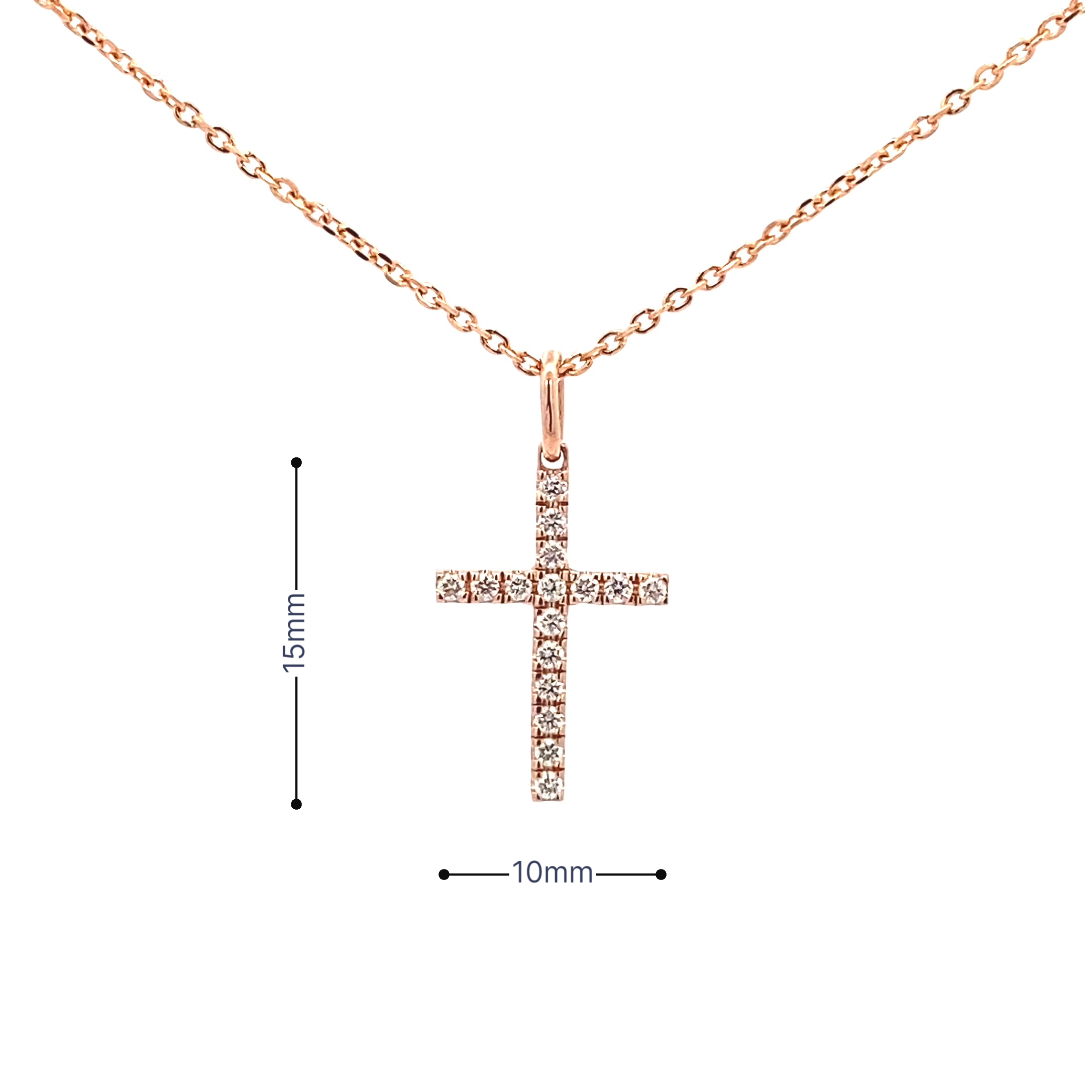 14K Gold 16 Diamond Cross Pendant(0.18ct) - dagatchi.com