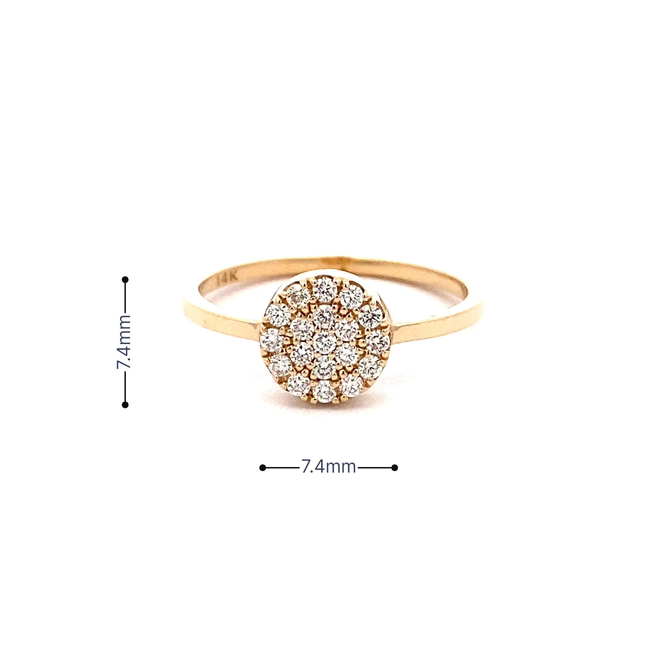 14K Gold Round Surface Elegance Diamond Ring(0.23ct) - dagatchi.com