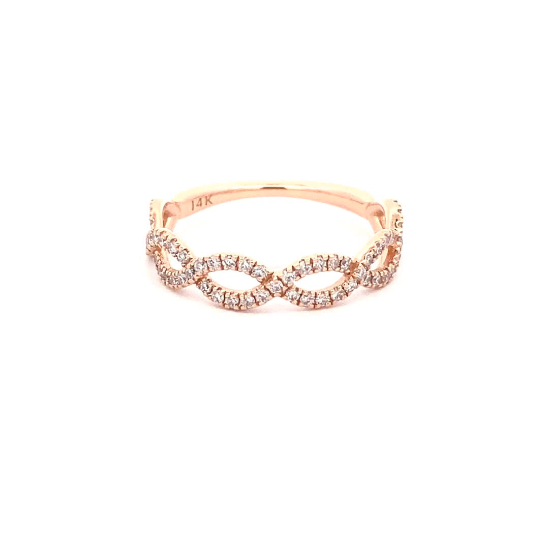 14K Gold Twisted Elegance Diamond Ring(0.41ct) - dagatchi.com