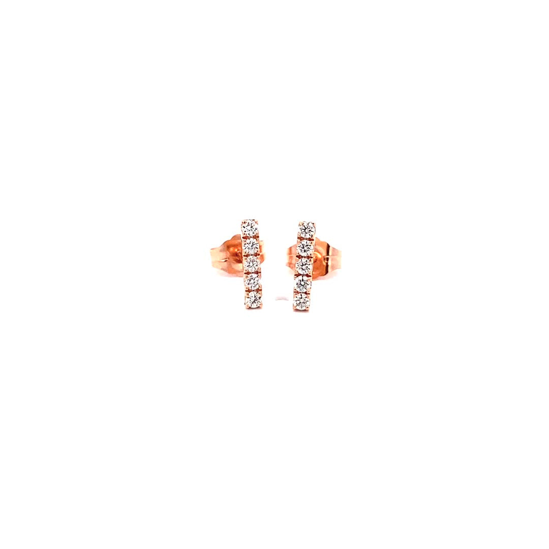 14K Gold 10-Diamond Bar Earrings (0.21ct) - dagatchi.com