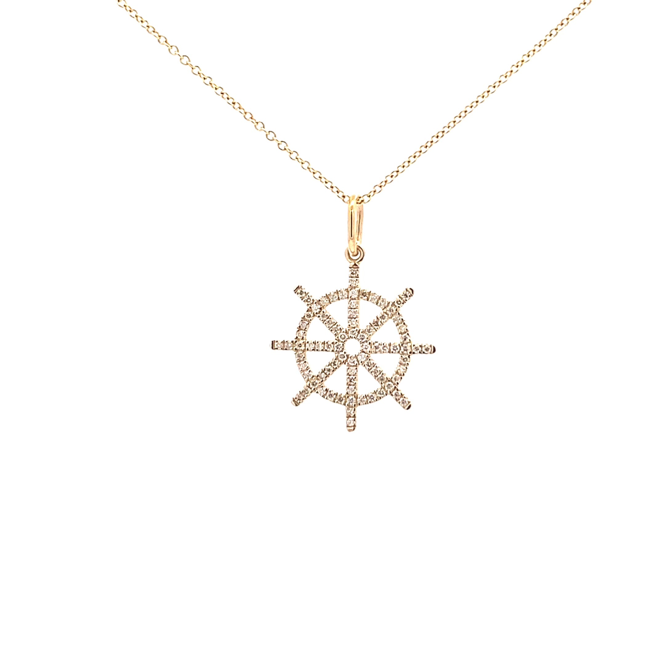 14K Gold Diamond Steering Wheel Pendant(0.24ct) - dagatchi.com