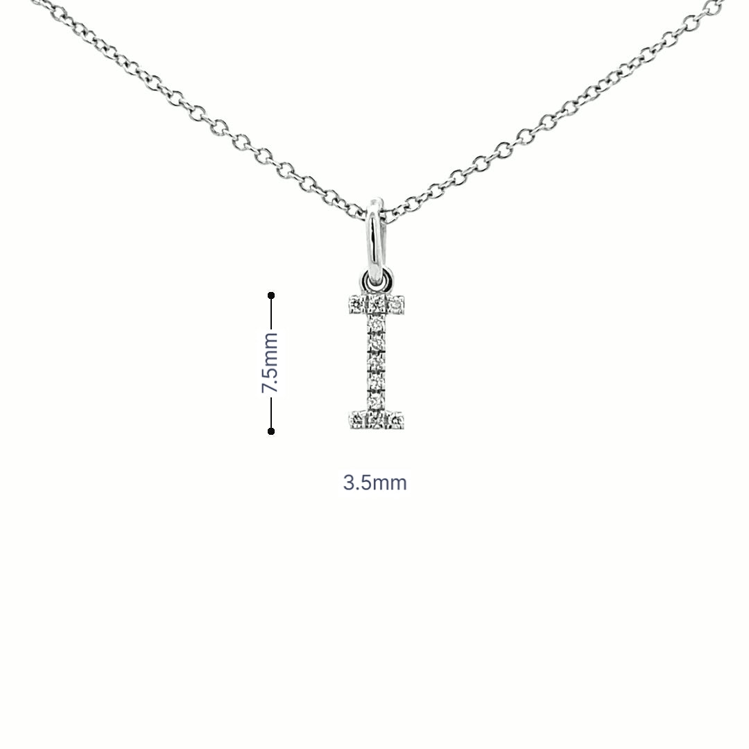 14K Gold Initial Diamond Pendant I(0.04ct) - dagatchi.com
