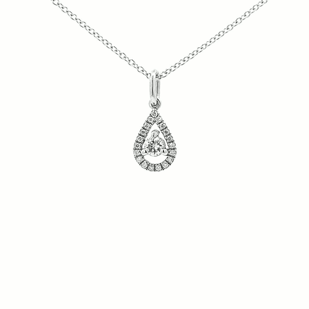14K Gold Teardrop Diamond Pendant(0.18ct) - dagatchi.com