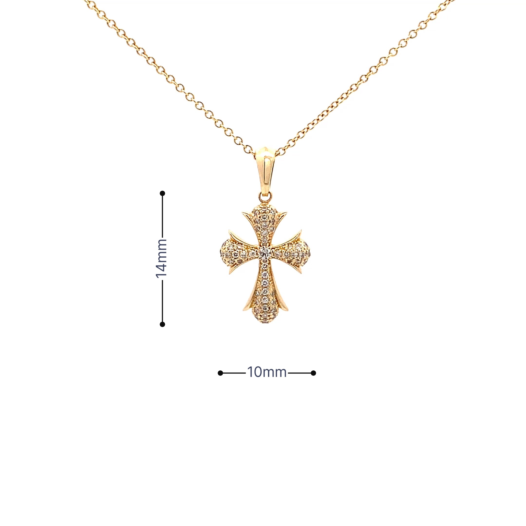 14K Gold Encrusted Diamond Cross Pendant(0.18ct) - dagatchi.com