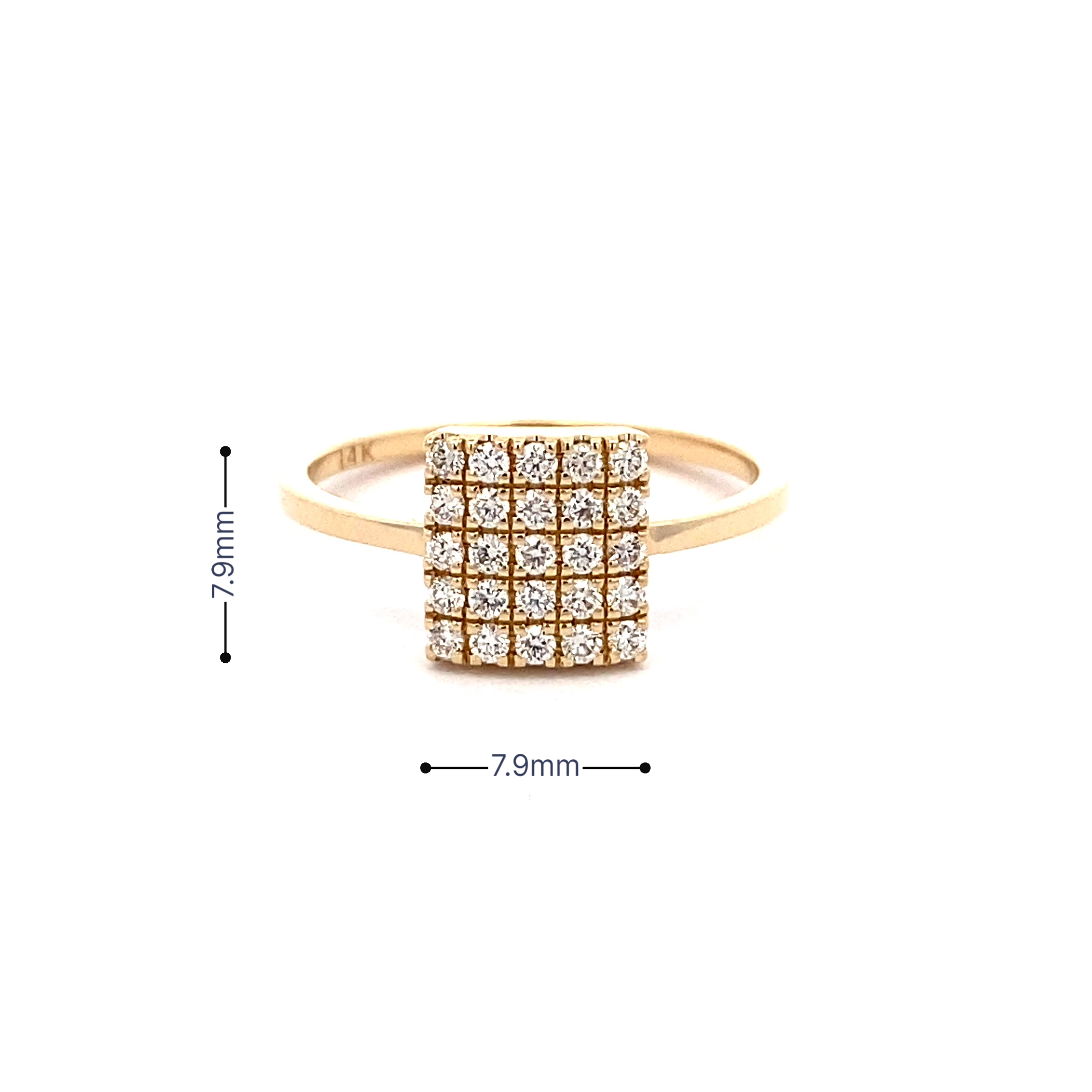 14K Gold Diamond Rectangle Dazzle Ring(0.30ct) - dagatchi.com