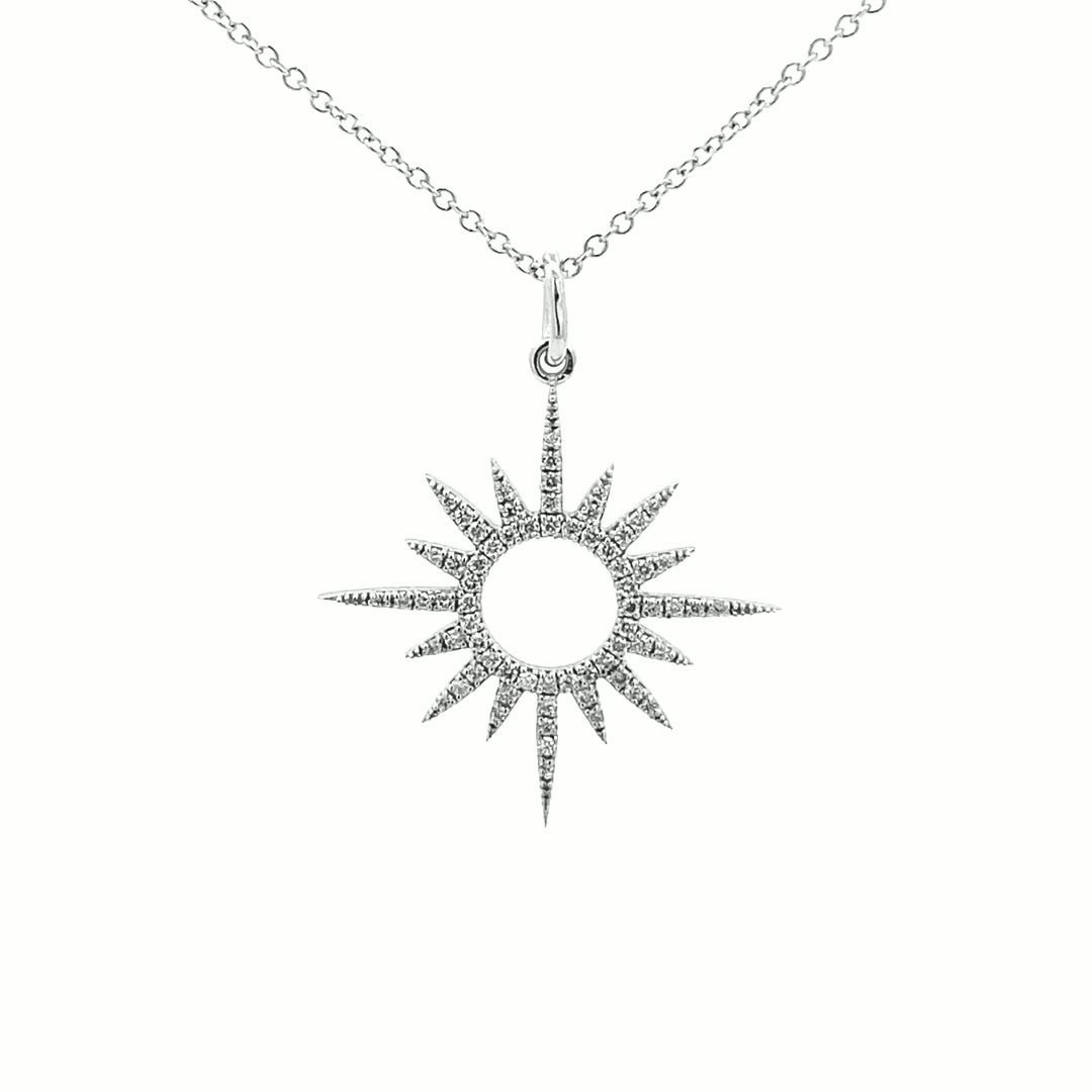 14K Gold Radiant Starburst Diamond Pendant(0.25ct) - dagatchi.com