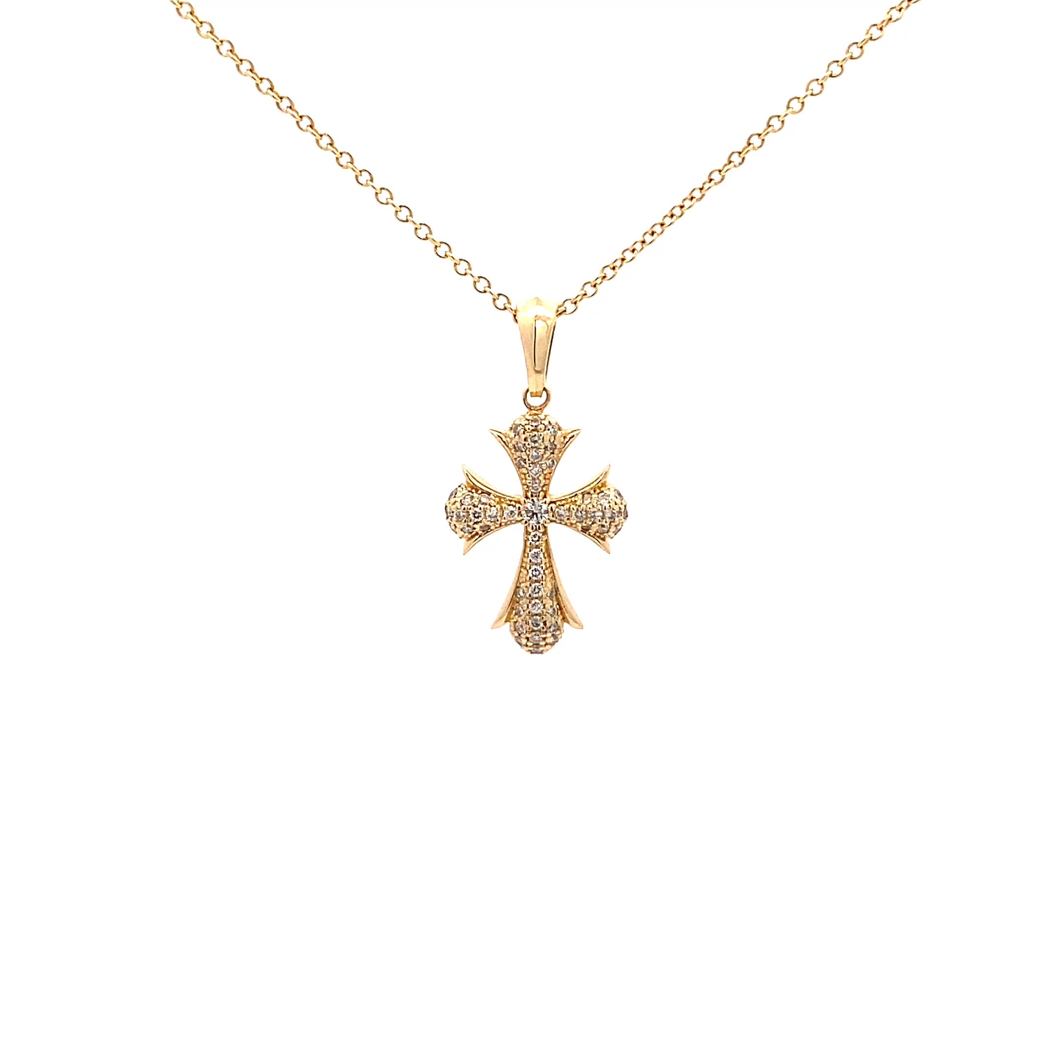 14K Gold Encrusted Diamond Cross Pendant(0.18ct) - dagatchi.com