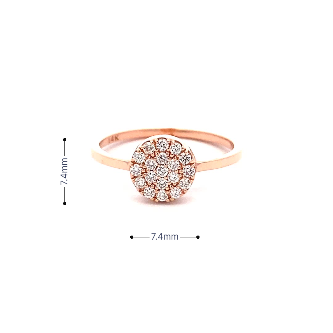 14K Gold Round Surface Elegance Diamond Ring(0.23ct) - dagatchi.com