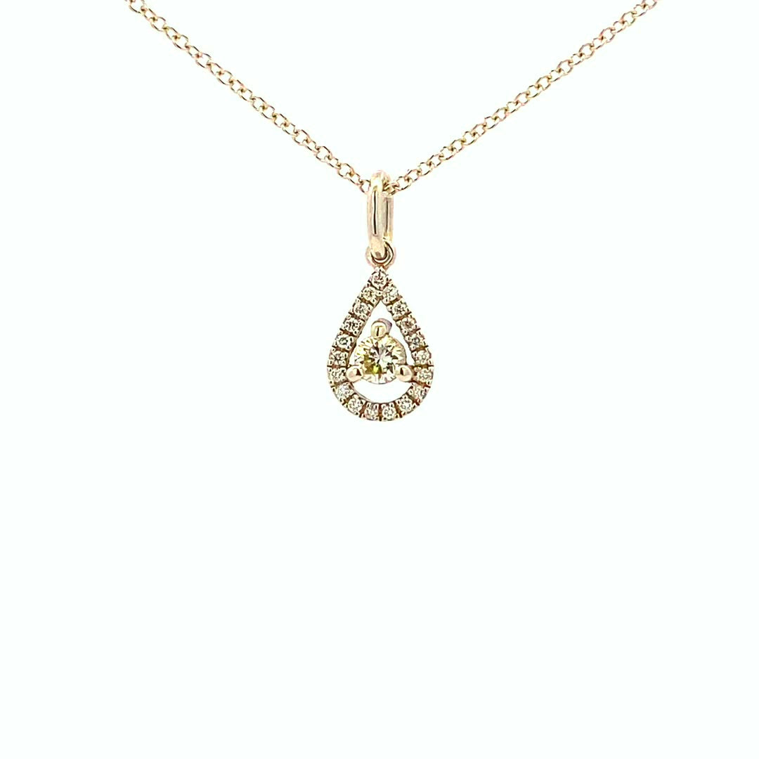 14K Gold Teardrop Diamond Pendant(0.18ct) - dagatchi.com