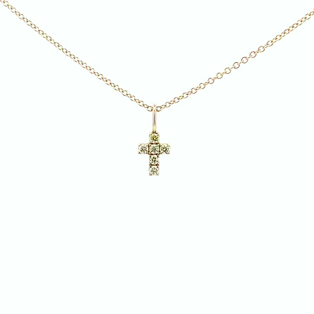14K Gold Six Diamond Cross Pendant(0.11ct) - dagatchi.com