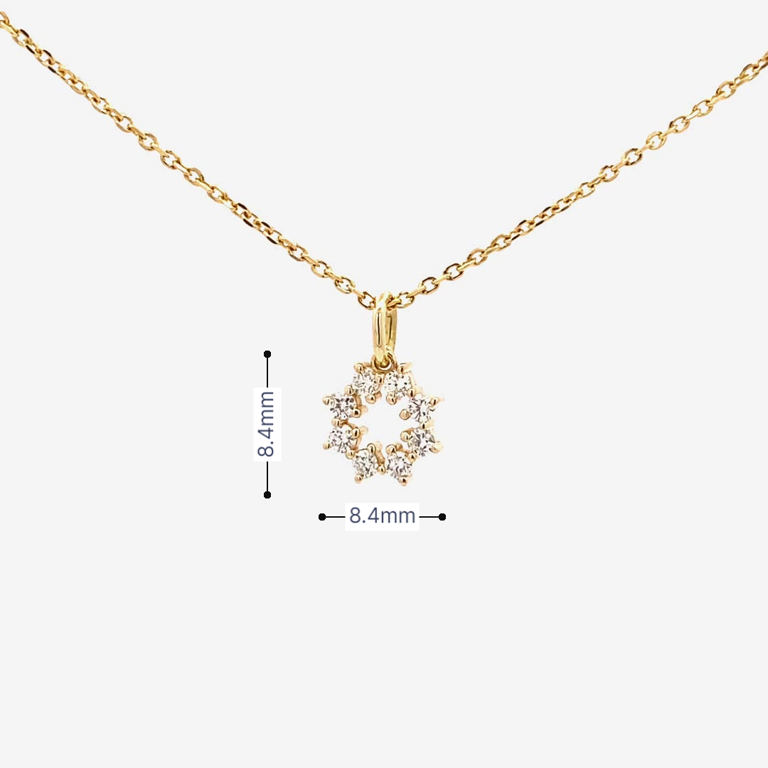 14K Gold Four-Prong Diamond Charm Pendant(0.21ct) - dagatchi.com