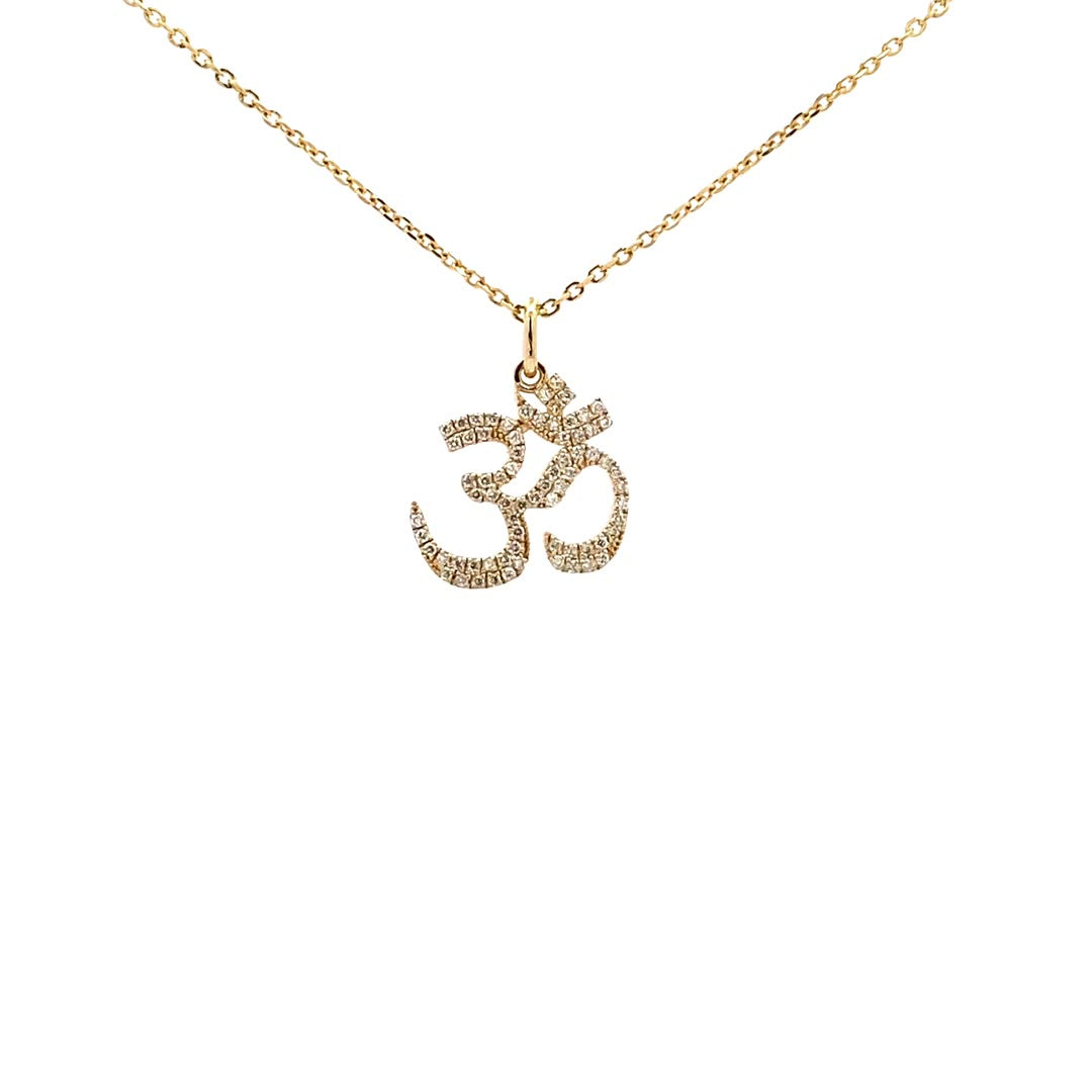 14K Gold Radiant Om Essence Pendant(0.23ct) - dagatchi.com