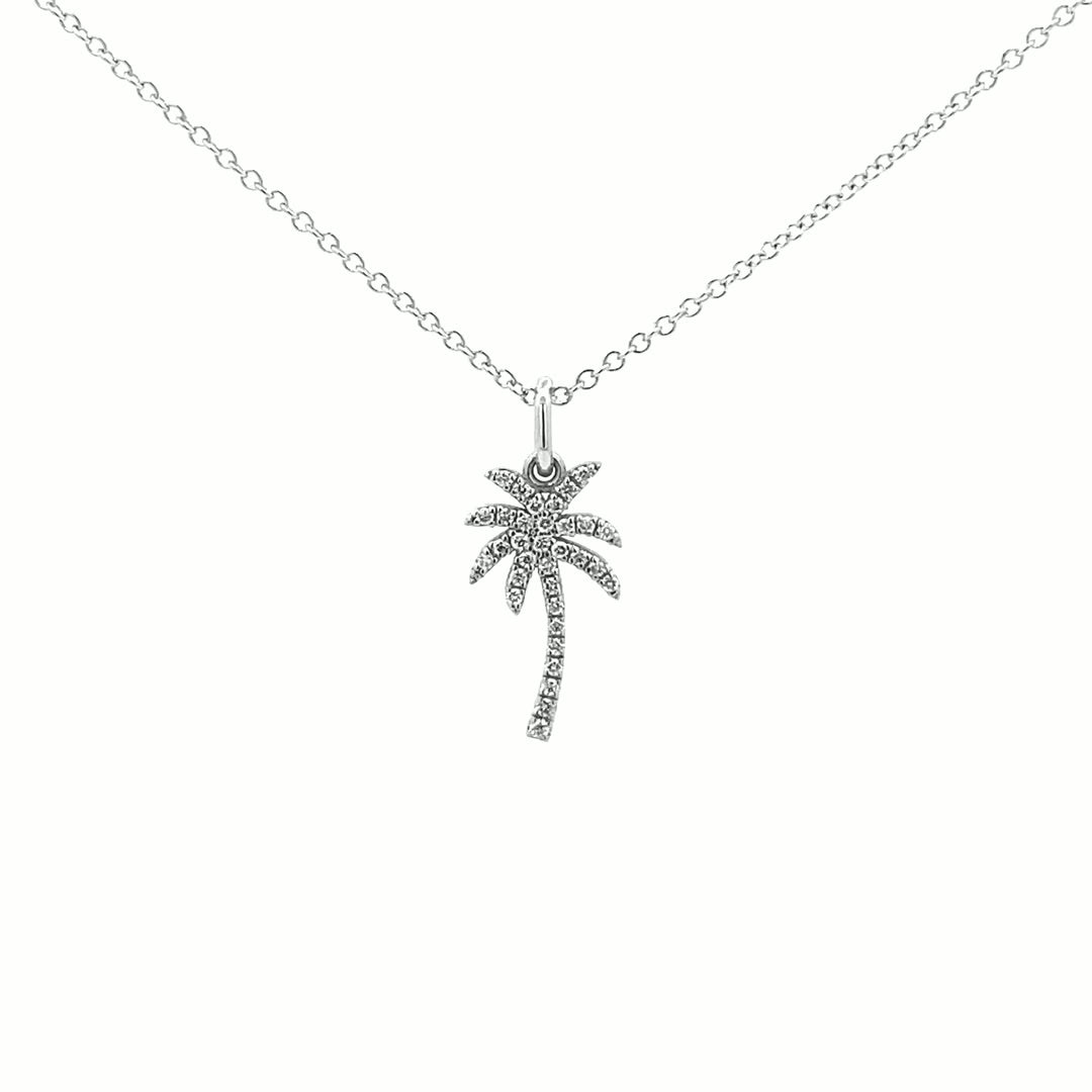 14K Gold Diamond Palm Tree Pendant(0.11ct) - dagatchi.com