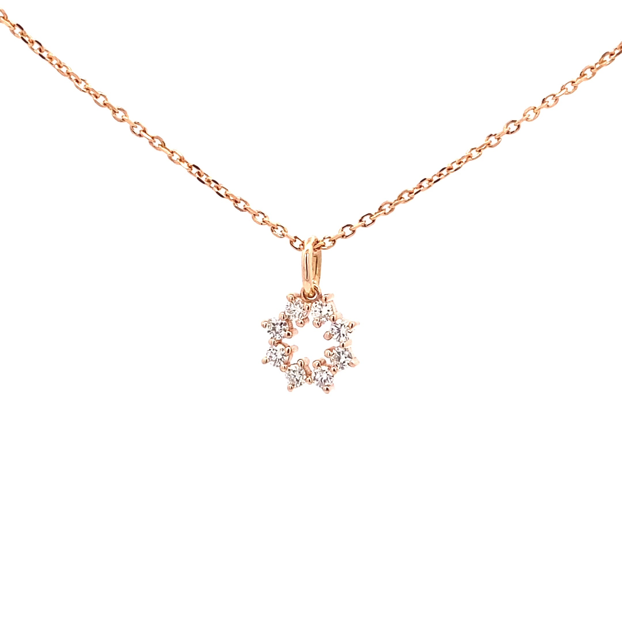 14K Gold Four-Prong Diamond Charm Pendant(0.21ct) - dagatchi.com