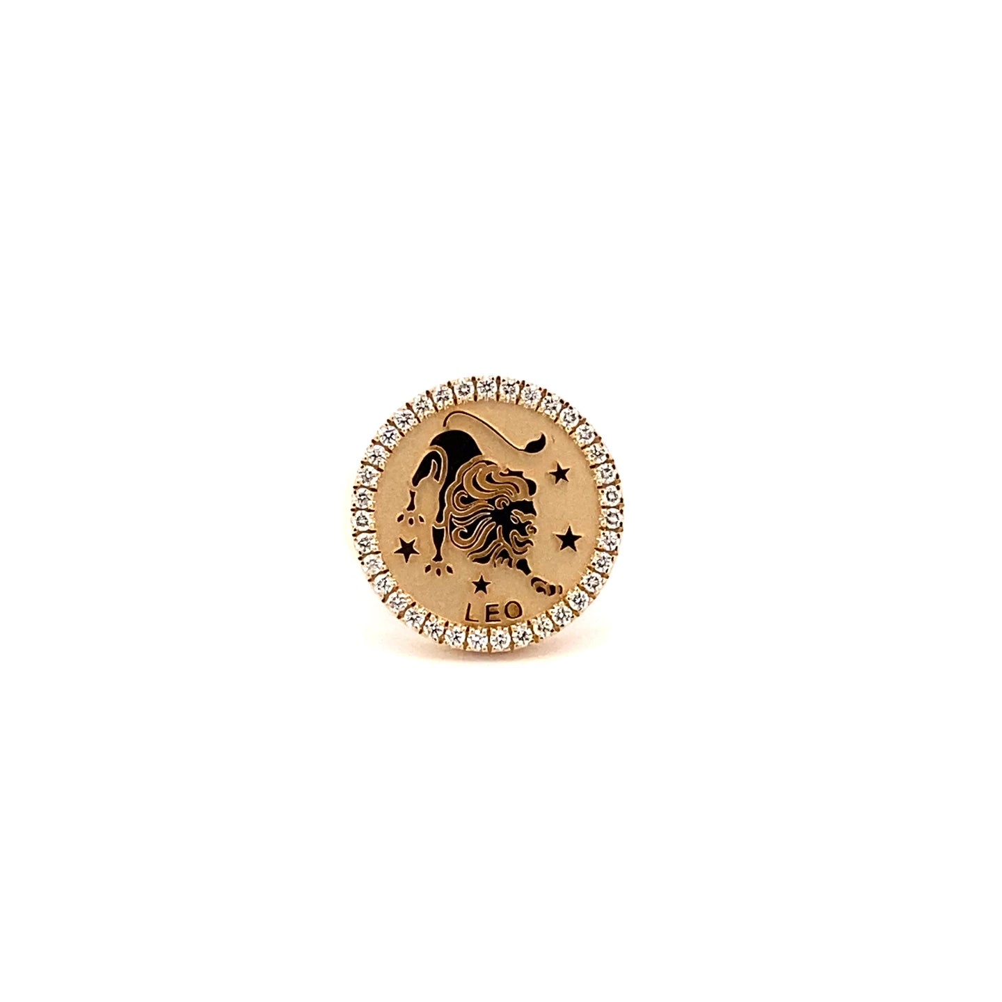 14K Gold 18mm Diamond Zodiac Sign Leo Ring(0.45ct) - dagatchi.com