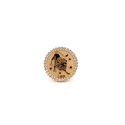 14K Gold 18mm Diamond Zodiac Sign Leo Ring(0.45ct) - dagatchi.com