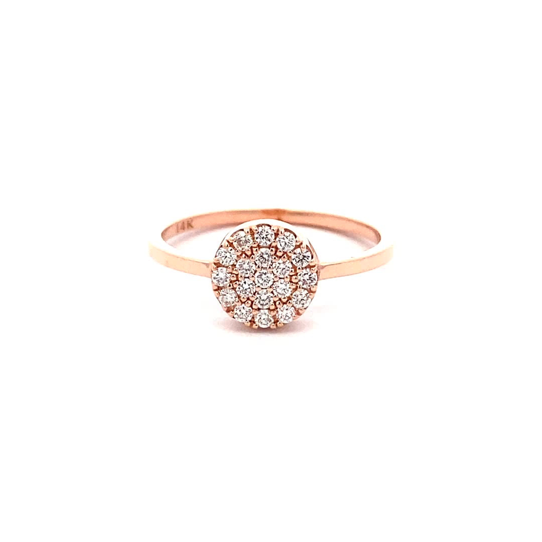 14K Gold Round Surface Elegance Diamond Ring(0.23ct) - dagatchi.com
