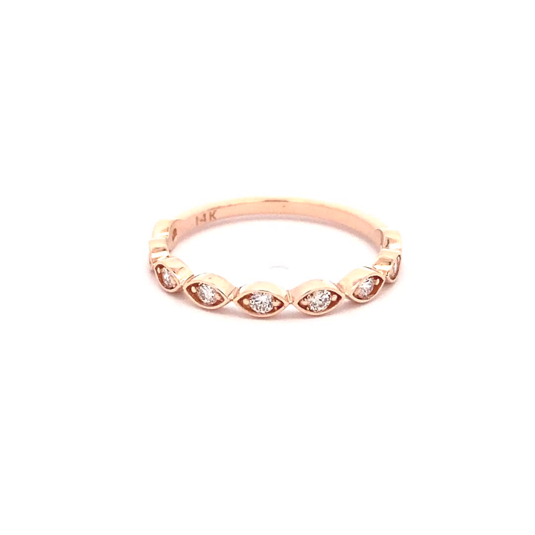 14K Gold Connected Leaf Sparkle Ring(0.27ct) - dagatchi.com