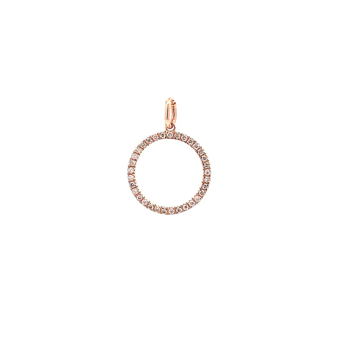 14K Gold Diamond Halo Circle Pendant(0.12ct) - dagatchi.com