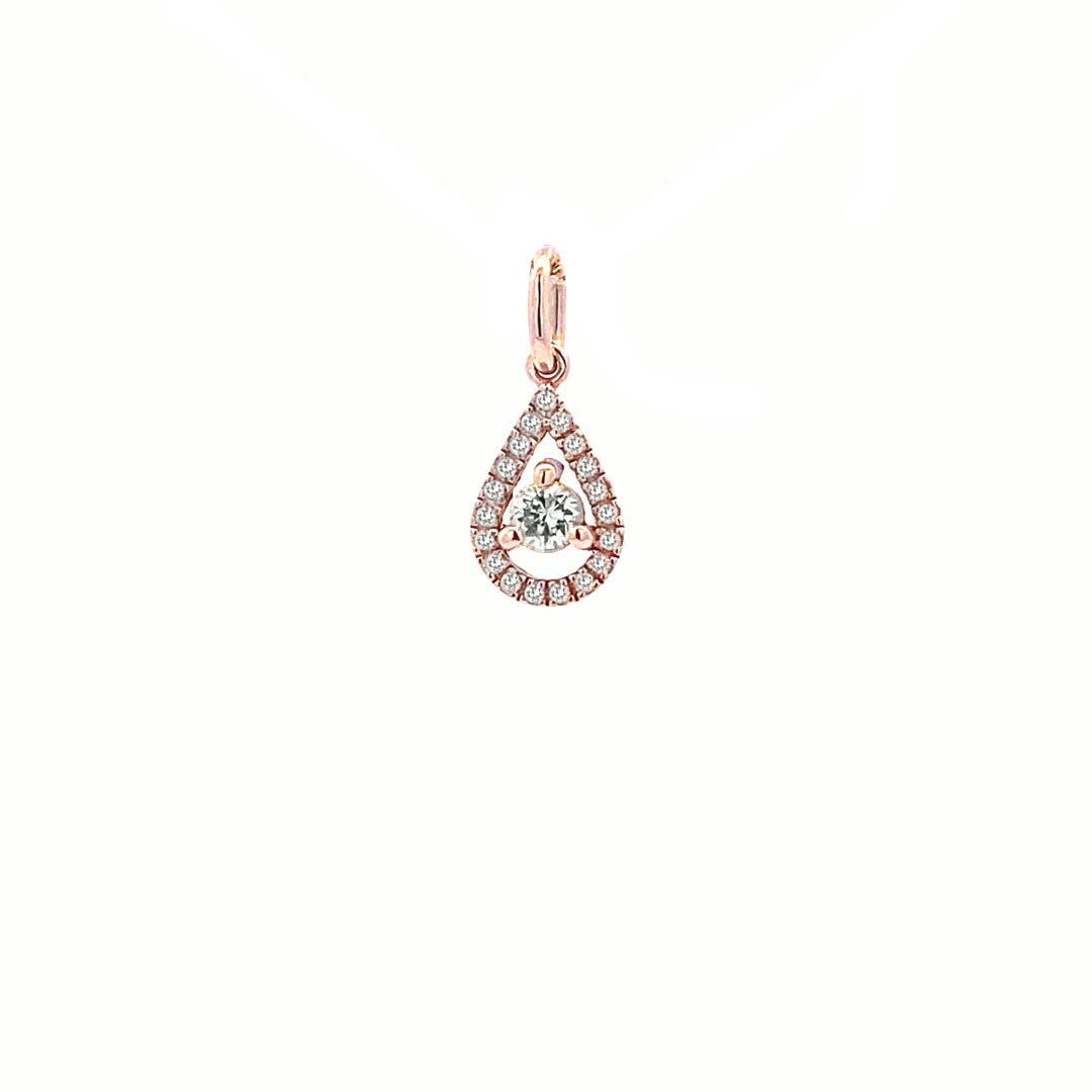 14K Gold Teardrop Diamond Pendant(0.18ct) - dagatchi.com