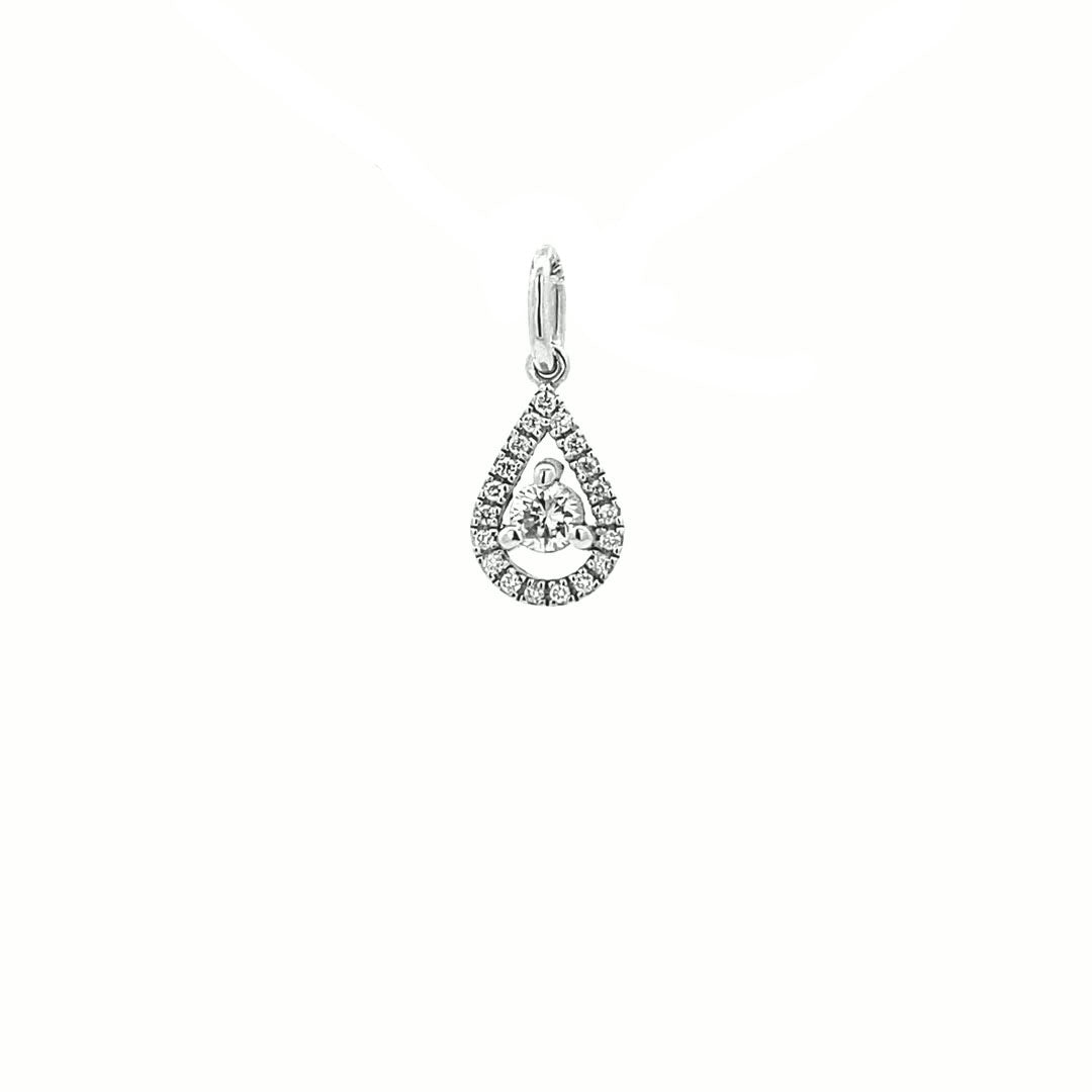 14K Gold Teardrop Diamond Pendant(0.18ct) - dagatchi.com
