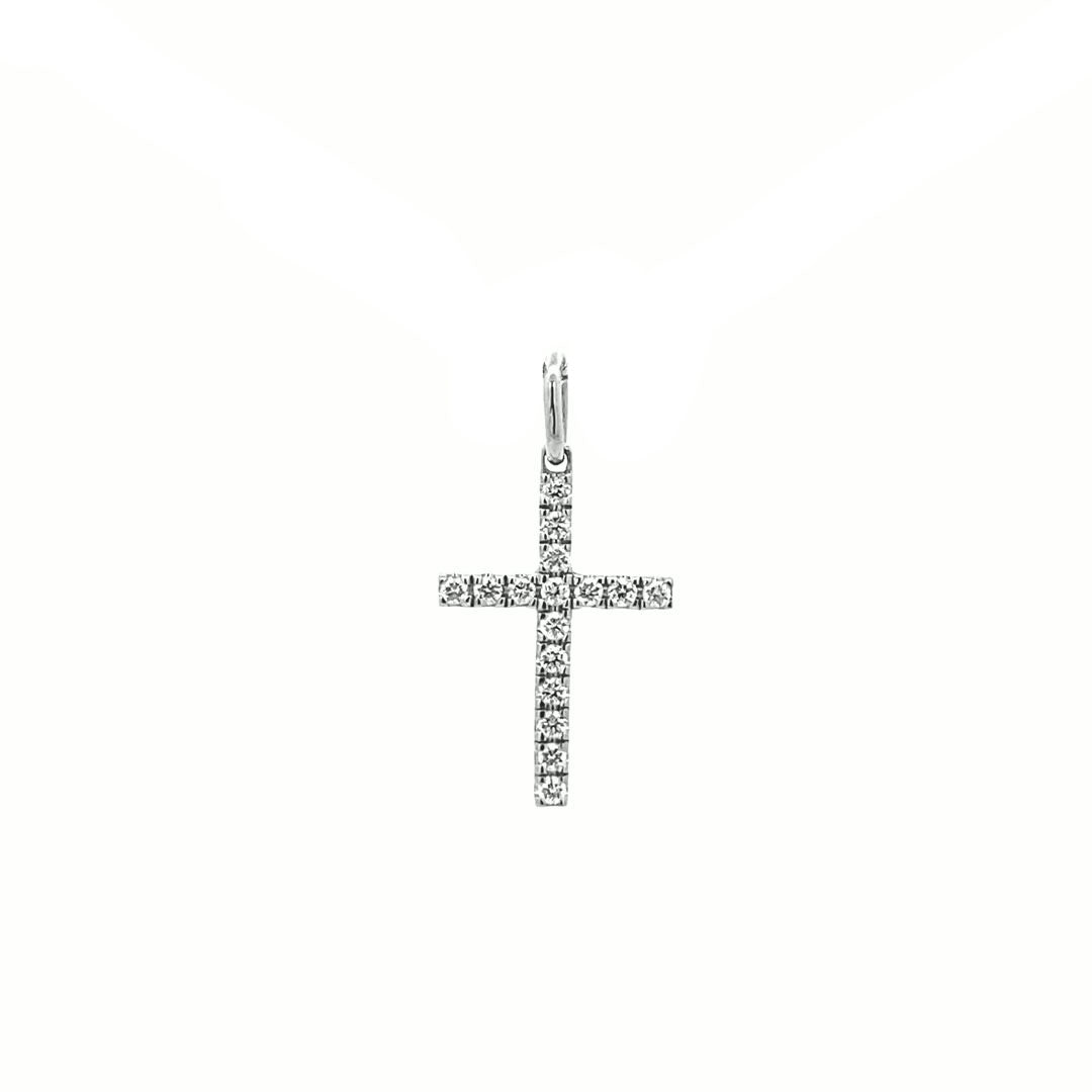 14K Gold 16 Diamond Cross Pendant(0.18ct) - dagatchi.com