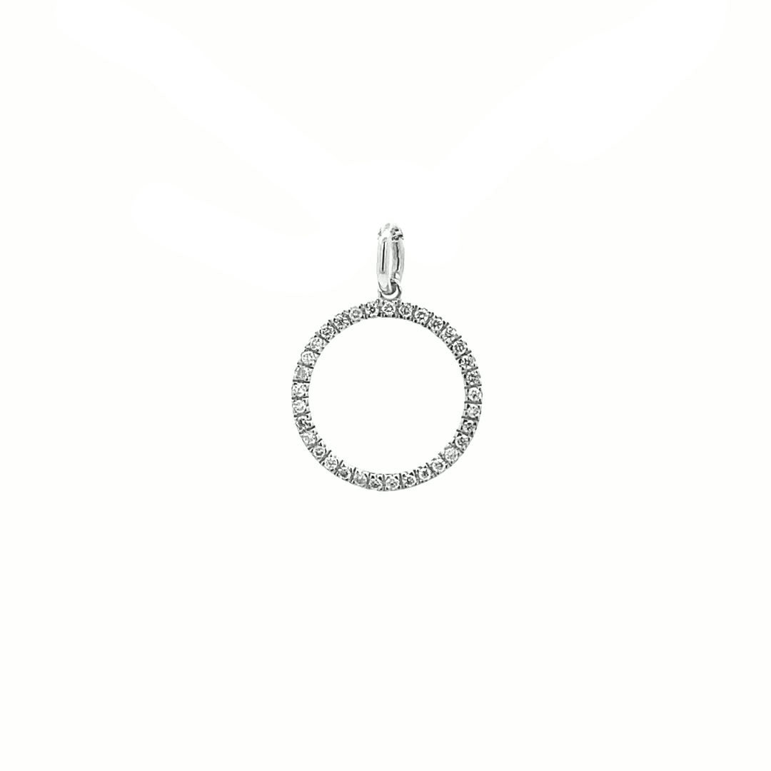 14K Gold Diamond Halo Circle Pendant(0.12ct) - dagatchi.com