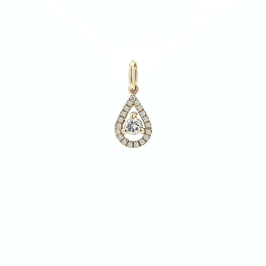 14K Gold Teardrop Diamond Pendant(0.18ct) - dagatchi.com