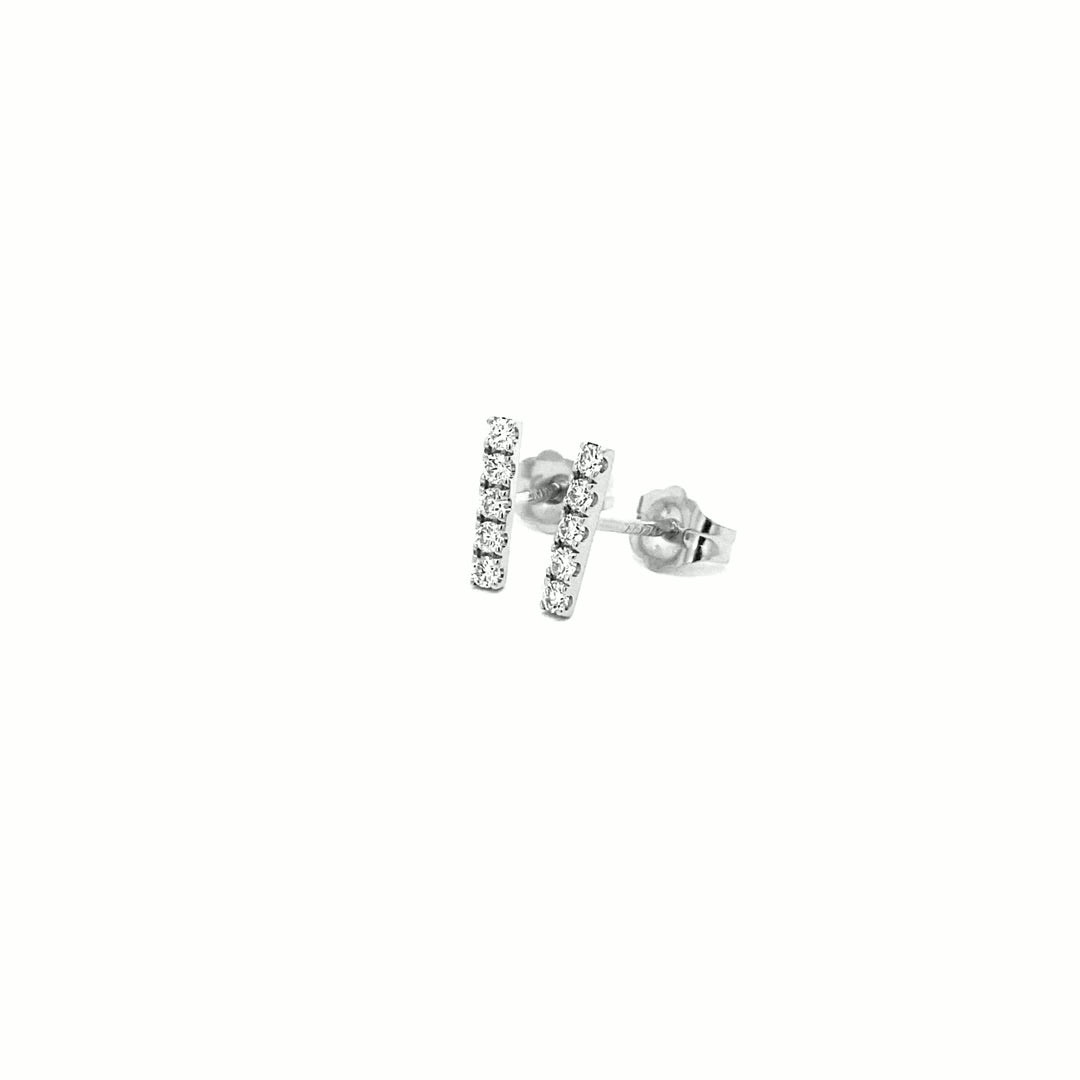 14K Gold 10-Diamond Bar Earrings (0.21ct) - dagatchi.com