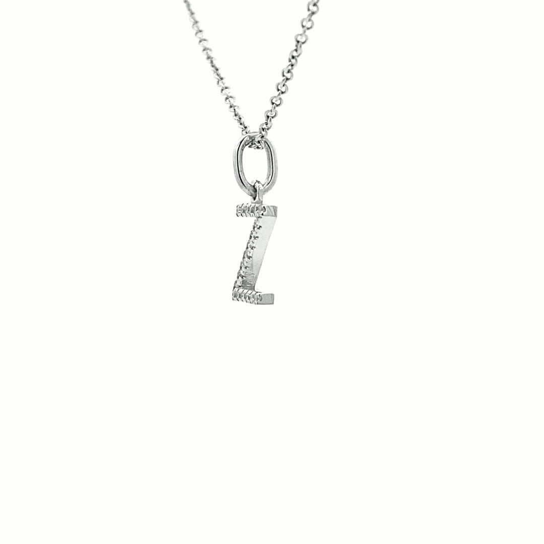 14K Gold Initial Diamond Pendant Z(0.07ct) - dagatchi.com