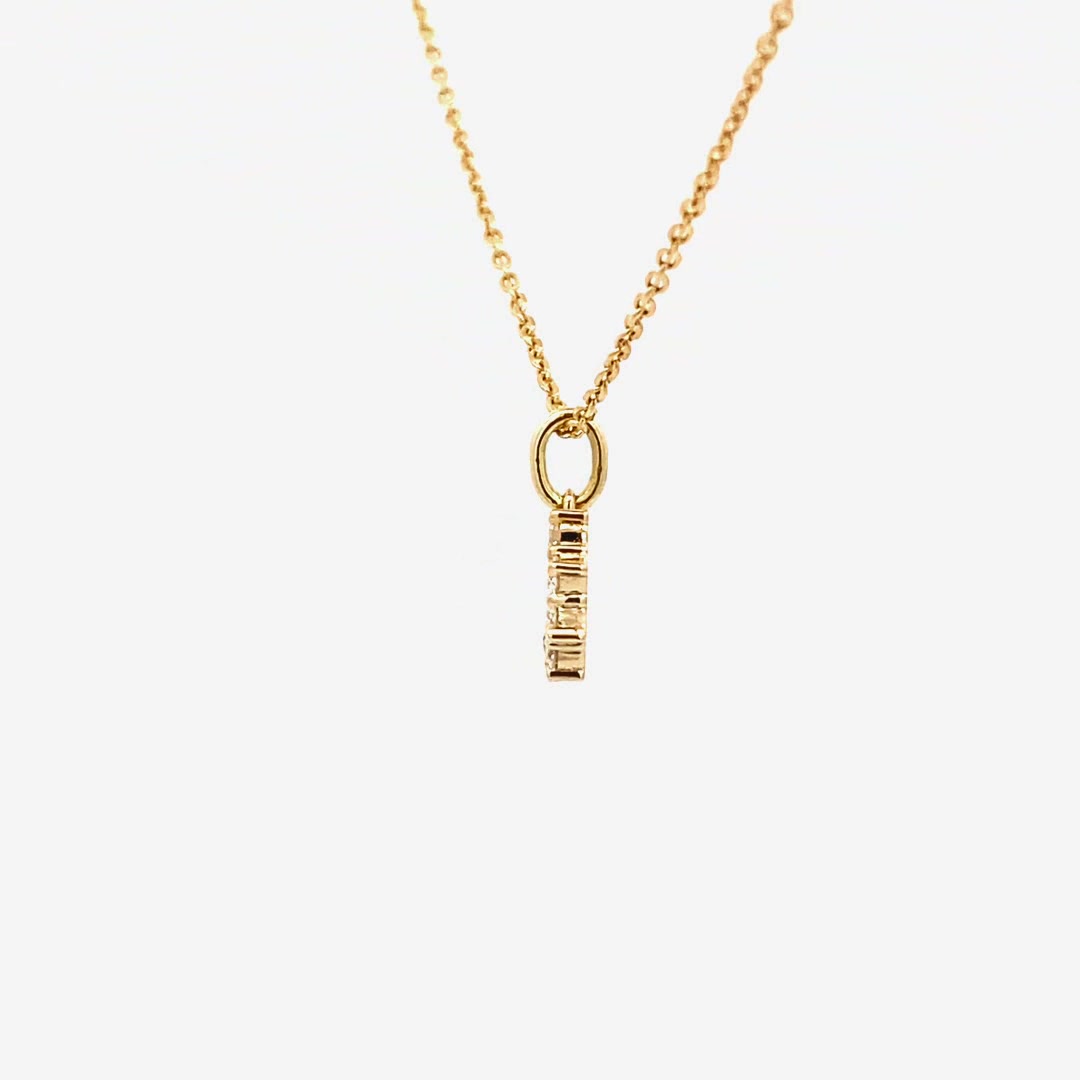 14K Gold Four-Prong Diamond Charm Pendant(0.21ct) - dagatchi.com