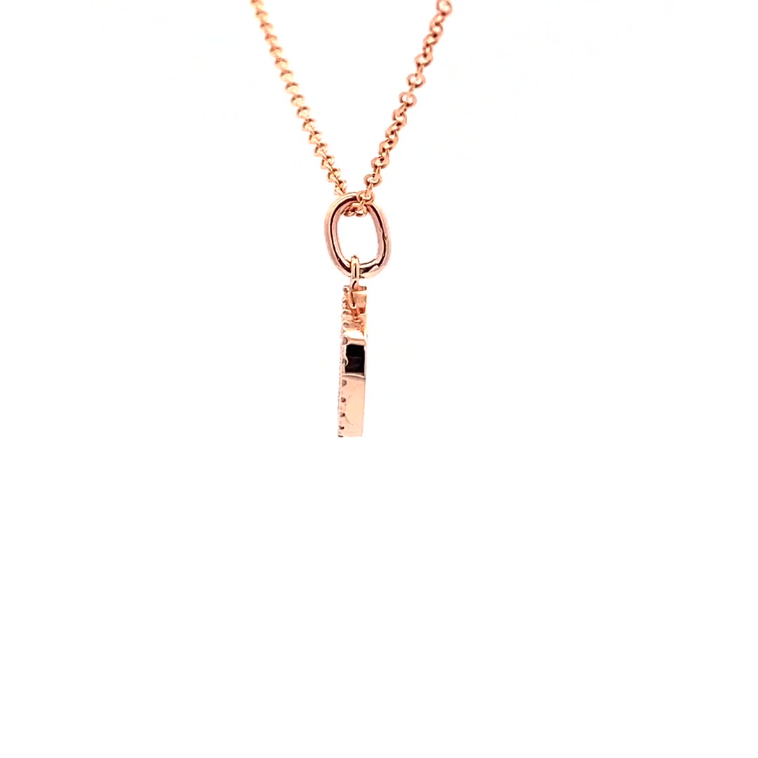 14K Gold Initial Diamond Pendant D(0.08ct) - dagatchi.com